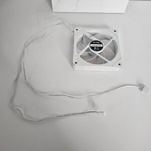 JAZZCOOLING PC Computer Fan White 120mm LED Lighting with Cables WORKS